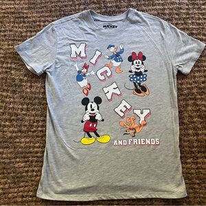 Mickey & Minnie Mouse/Donald Duck & Friends, Gray, T-Shirt, Women’s XXS